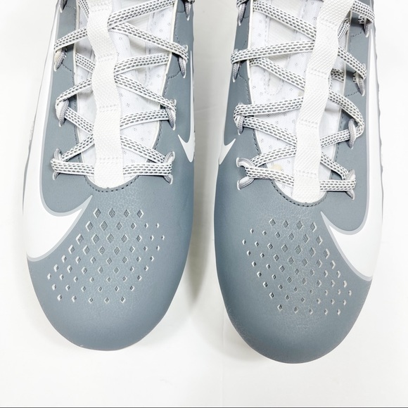 Nike Huarache 6 Elite White Wolf Grey Lacrosse Cleats 13 - Picture 4 of 11